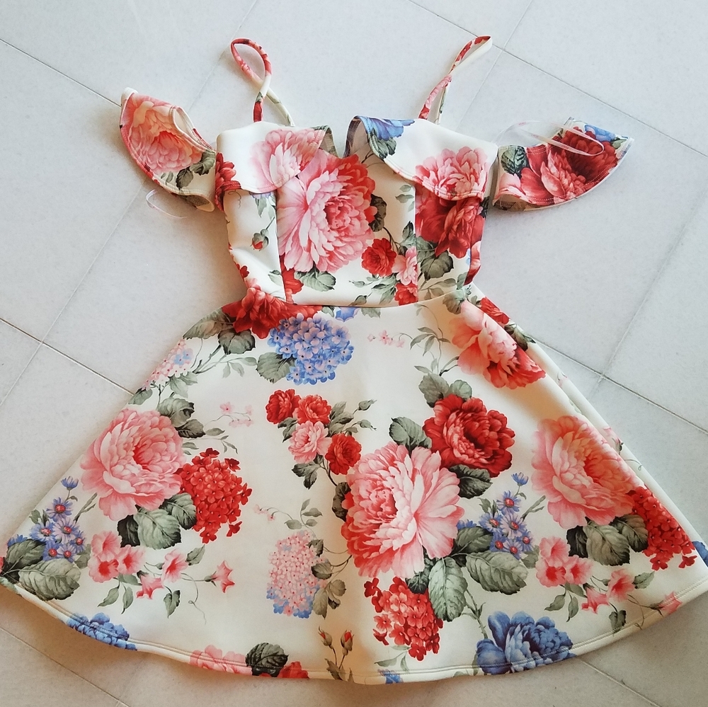 Floral off the shoulder dress